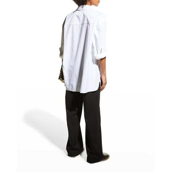 Loulou Studio Espanto Oversized Poplin Shirt in White Small New Womens Top - Picture 13 of 14